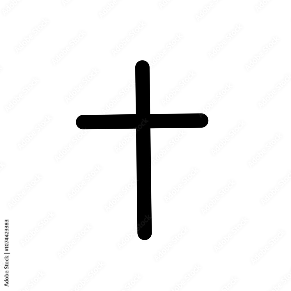 Religion christian cross icon vector symbol isolated illustration white background Religion christian cross icon vector symbol isolated illustration white background