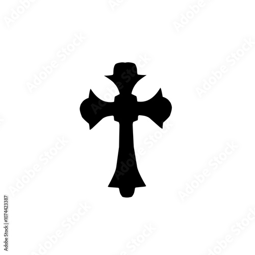 Religion christian cross icon vector symbol isolated illustration white background