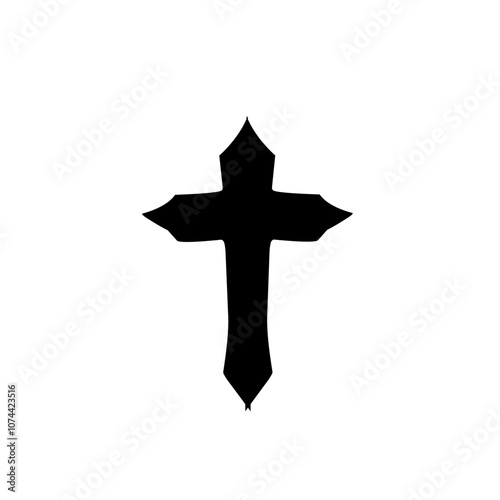 Religion christian cross icon vector symbol isolated illustration white background