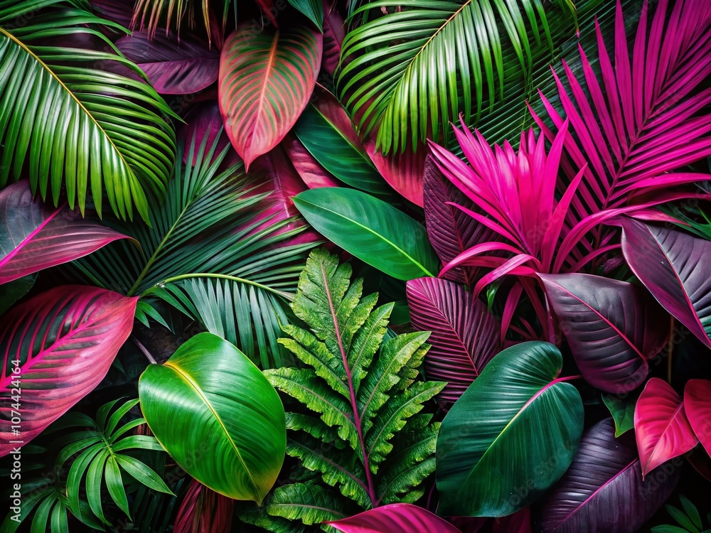 Abstract Tropical Background with Lush Green and Vibrant Pink Leaves Perfect for Artistic and Nature-Inspired Designs and Themes in Architectural Photography Projects Abstract Tropical Background with Lush Green and Vibrant Pink Leaves Perfect for Artistic and Nature-Inspired Designs and Themes in Architectural Photography Projects