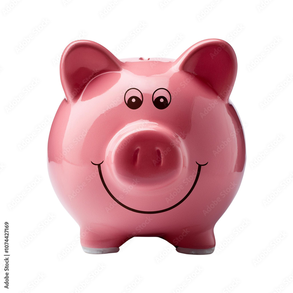 A cheerful pink piggy bank, symbolizing savings and financial planning. transparent A cheerful pink piggy bank, symbolizing savings and financial planning. transparent