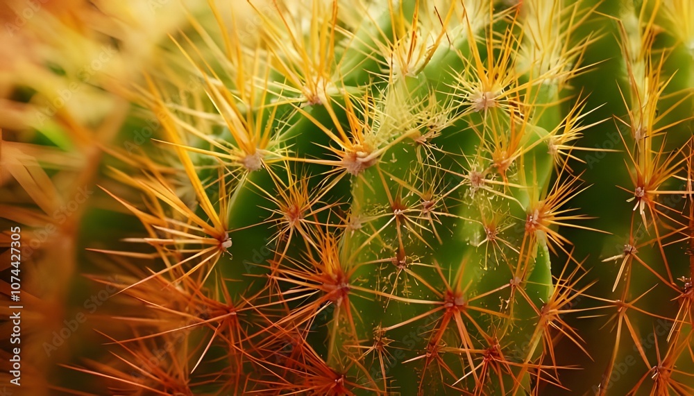 Extreme close-up of cactus spines, vivid textures, desert background, 3D illustration. Extreme close-up of cactus spines, vivid textures, desert background, 3D illustration.