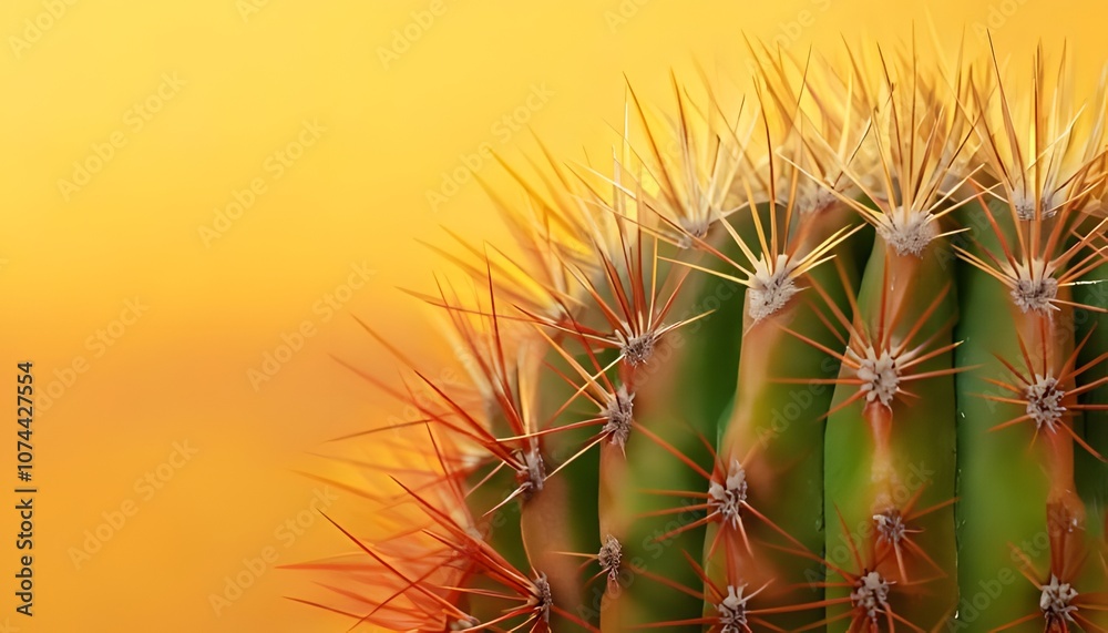 Extreme close-up of cactus spines, vivid textures, desert background, 3D illustration. Extreme close-up of cactus spines, vivid textures, desert background, 3D illustration.