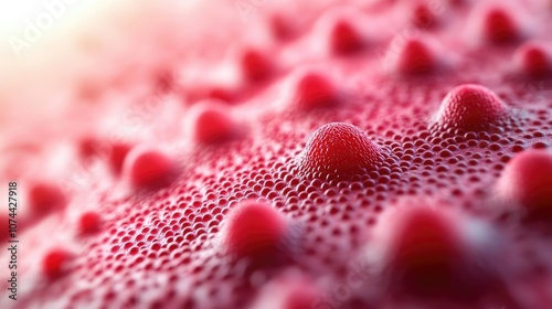 Extreme close-up of red, inflamed skin with warmth and fungal spread, high-definition texture, natural light, soft blur effect around rash photo