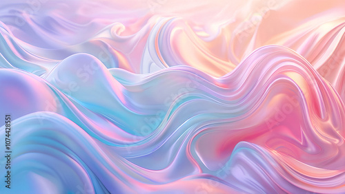 Wallpaper Mural Discover a dreamy 3D abstract background blending pastel colors and swirling shapes. Realistic rendering, high-quality textures, soft lighting, smooth reflections,  Torontodigital.ca