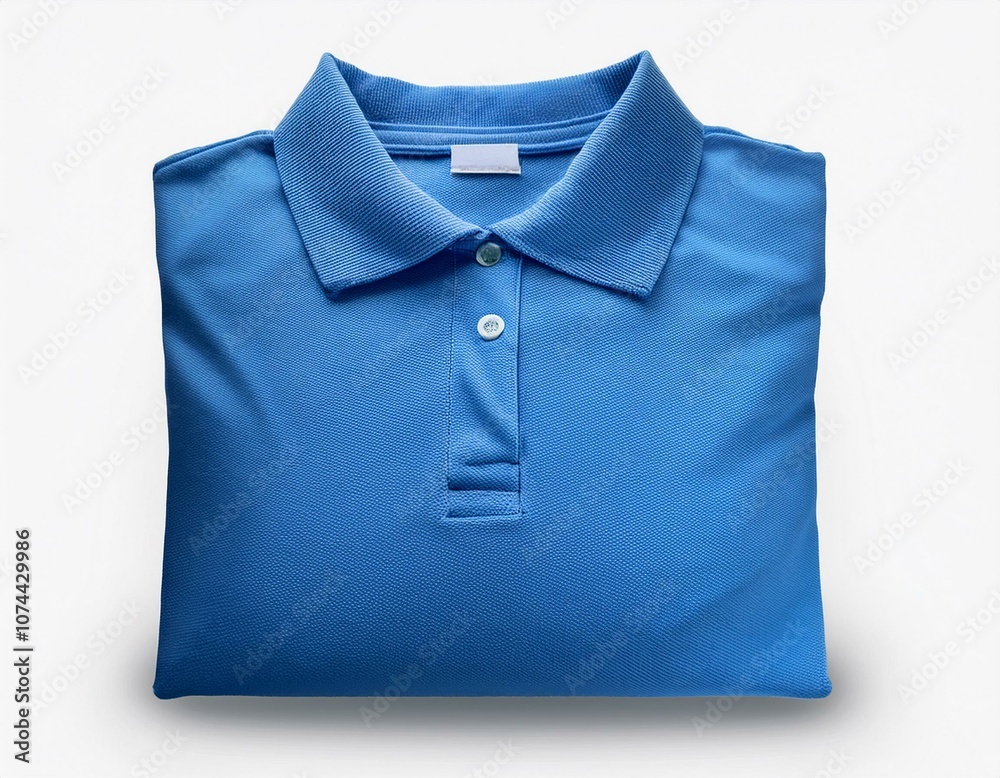 Blue collar polo tee shirt mock up in isolated on white, full depth of view, design concept Blue collar polo tee shirt mock up in isolated on white, full depth of view, design concept