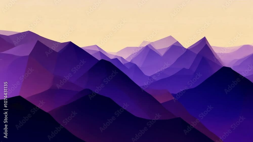Infinite loop of abstract mountain landscape