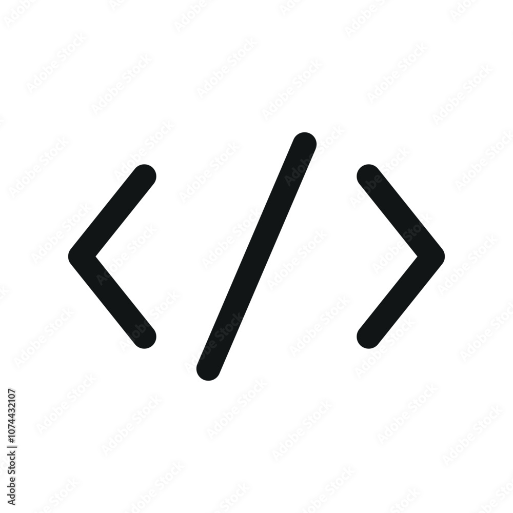 Code UI icon, coding simple line user interface vector symbol Code UI icon, coding simple line user interface vector symbol