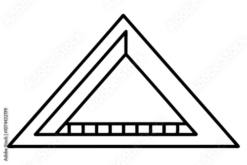 silhouette of a triangle ruler vector image 