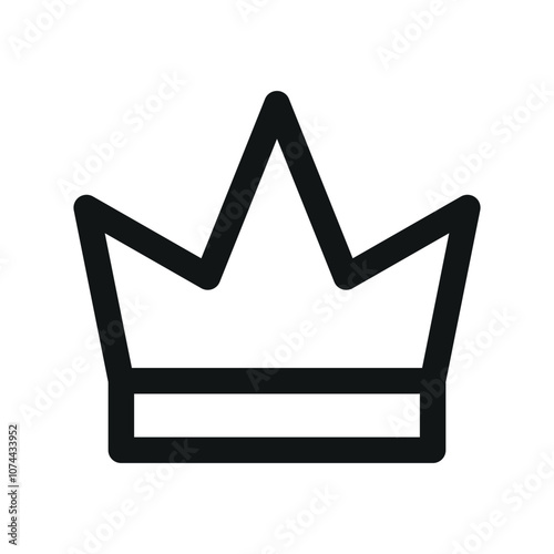 King crown UI icon, royal crown simple line user interface vector symbol
