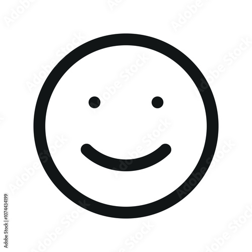 Good review UI icon, happy smile simple line user interface vector symbol