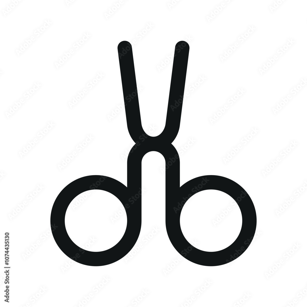 Cut UI icon, scissors simple line user interface vector symbol Cut UI icon, scissors simple line user interface vector symbol
