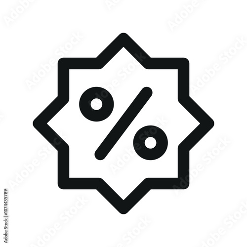 Sales label UI icon, discount badge simple line user interface vector symbol
