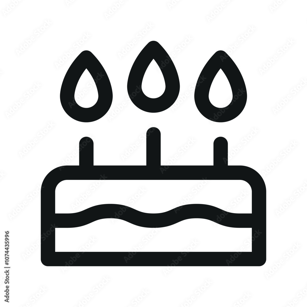 Birthday party UI icon, birthday cake simple line user interface vector symbol Birthday party UI icon, birthday cake simple line user interface vector symbol