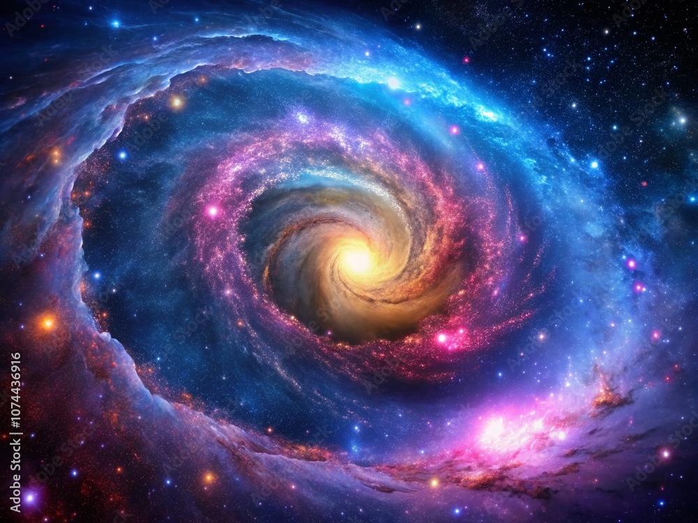 A Mesmerizing Spiral Galaxy Formation Rotating with Vibrant Colors Against the Vast Cosmos, Capturing the Beauty and Mystery of Space and Cosmic Phenomena A Mesmerizing Spiral Galaxy Formation Rotating with Vibrant Colors Against the Vast Cosmos, Capturing the Beauty and Mystery of Space and Cosmic Phenomena