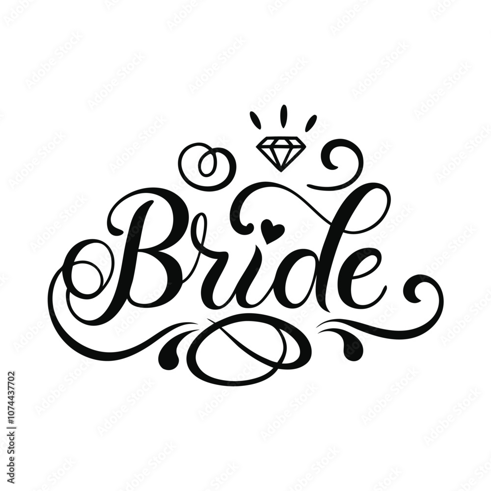 Bride text vector art illustration Bride text vector art illustration
