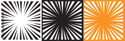 Manga or anime speed lines, zoom and motion effects. Comics radial light flash and fast movement vector. isolated on white and black background. vector illustration. EPS 10