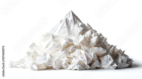 Wallpaper Mural Crumpled paper mountain, isolated on white background Torontodigital.ca