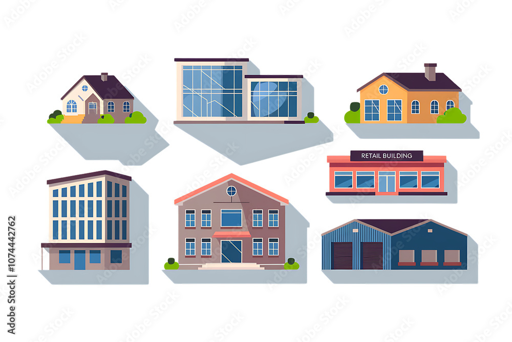 Set real estate on transparent background. Png File Set real estate on transparent background. Png File