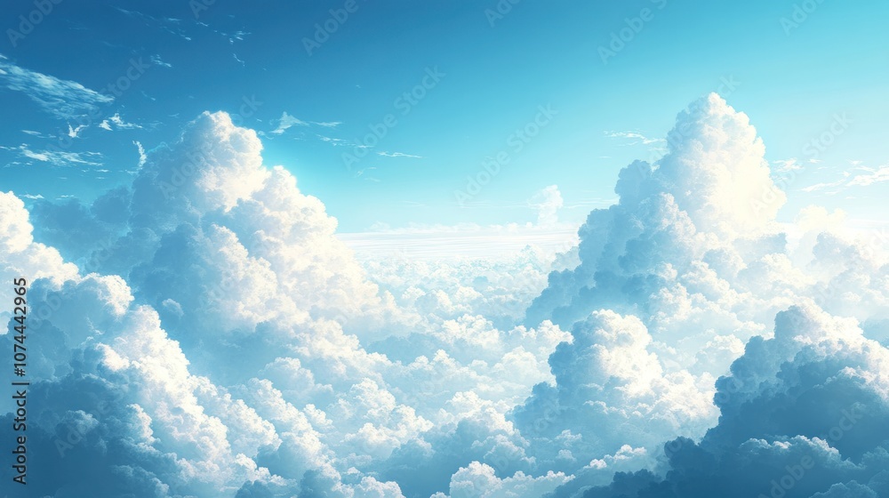 Background of morning sky, light blue sky and thin white clouds, refreshing atmosphere. Background of morning sky, light blue sky and thin white clouds, refreshing atmosphere.