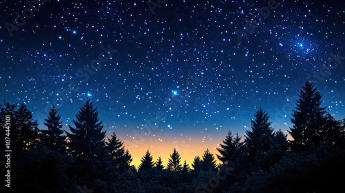 Background of sky full of stars shining brightly at night, mysterious and quiet atmosphere.