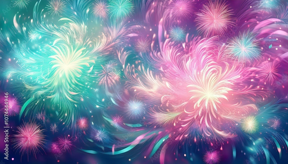 Fototapeta premium A playful, whimsical background with fireworks in swirling patterns