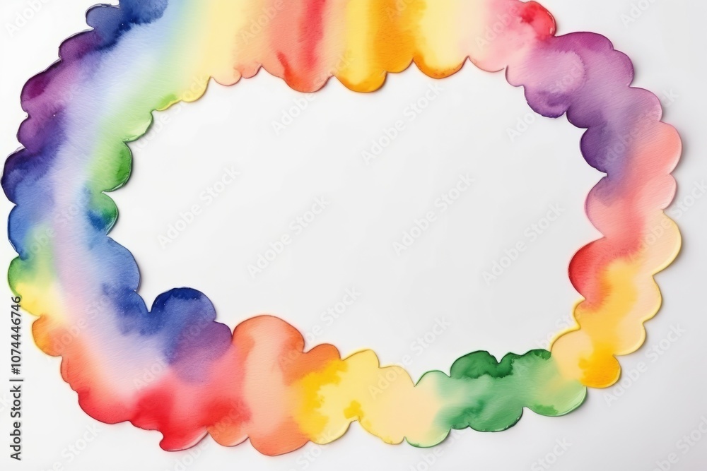A colorful abstract rainbow frame with a vibrant design featuring flowers, clouds, and a bright sky Perfect for summer, spring, and holiday-themed cards or celebrations A colorful abstract rainbow frame with a vibrant design featuring flowers, clouds, and a bright sky Perfect for summer, spring, and holiday-themed cards or celebrations