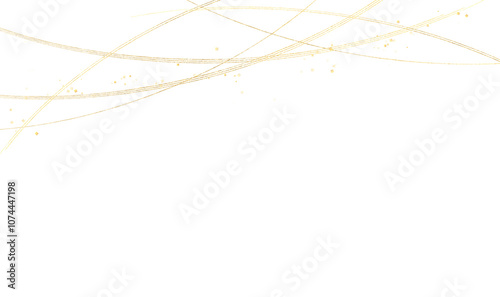 金色のラインと透明の背景（アブストラクト）