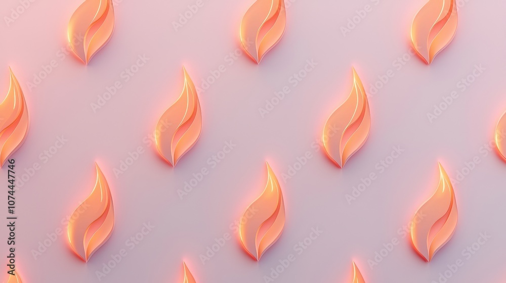 A pattern of orange flames is displayed on a white background A pattern of orange flames is displayed on a white background