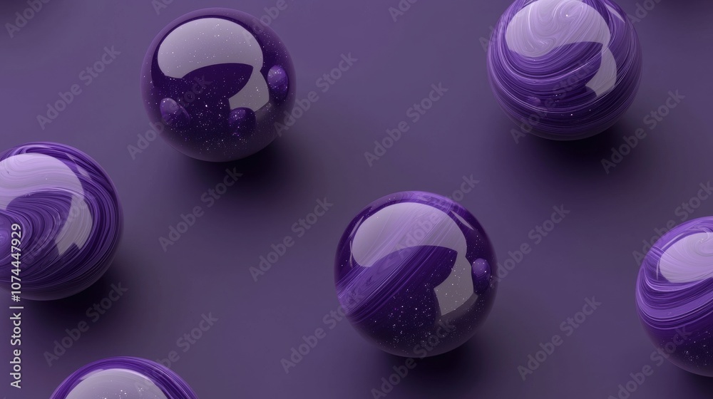 A close up of purple spheres on a dark background
