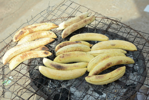 Grilled Plantains on a Rustic Wire Mesh