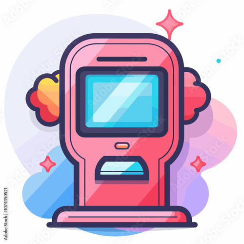 Retro slot machine icon. Flat illustration of retro slot machine icon for web design