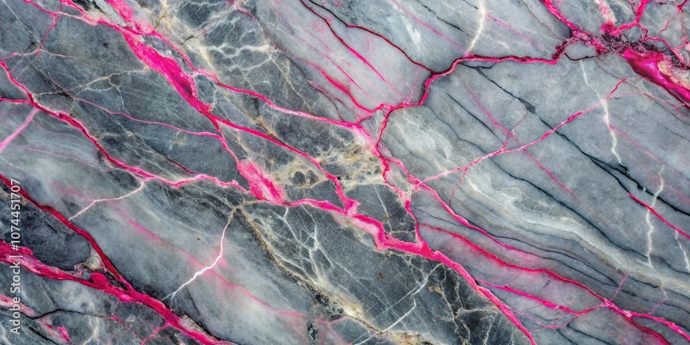 Obraz premium Captivating Gray Marble Surface with Pink Streaks Showcasing Beautiful Patterns and Lines in a Natural Stone Texture for Home Design and Interior Decoration