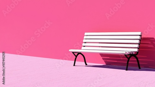 minimalistic 3D isometric model of a park bench