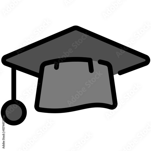 mortar board filled line icon