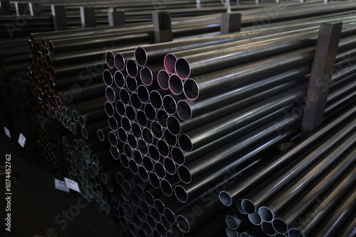 steel pipe product group square pipe Construction steel products such as black steel pipes, image ideas, examples of steel products.metal warehouse industry, delivery to customers.