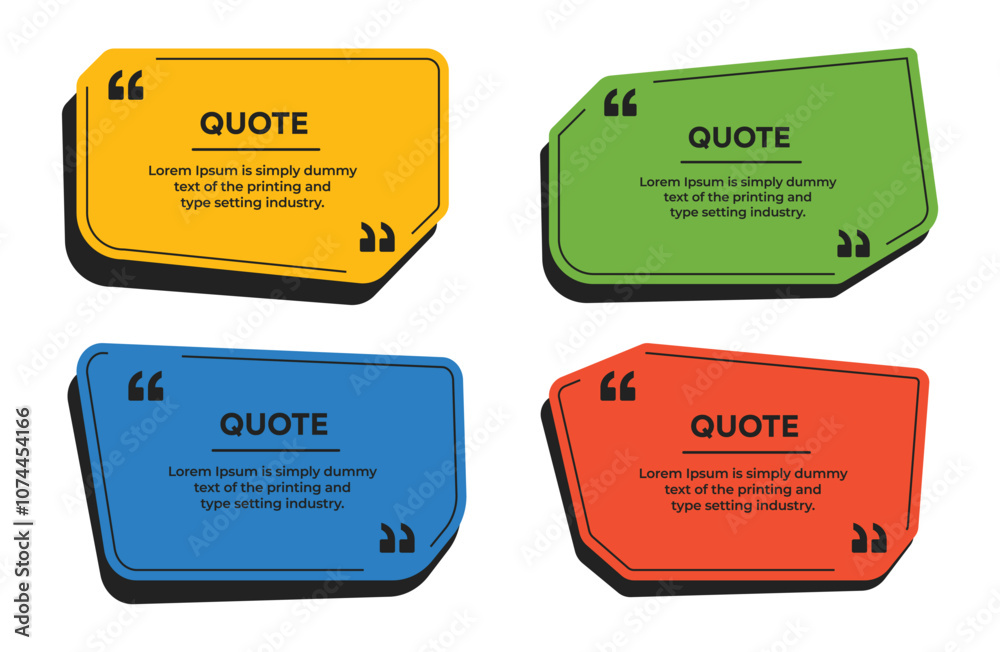 Obraz premium Quote Box text frame with quote marks simple flat vector illustration