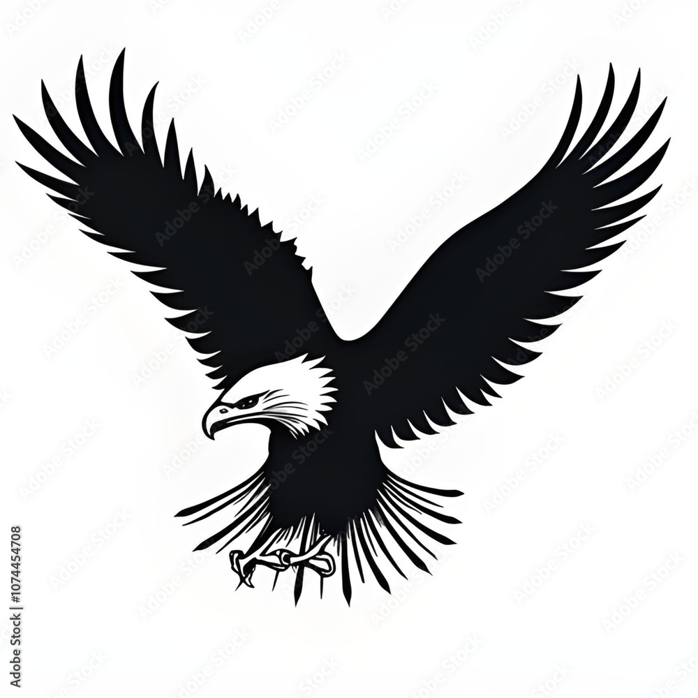 Obraz premium Simple eagle rnonochrome logo no text