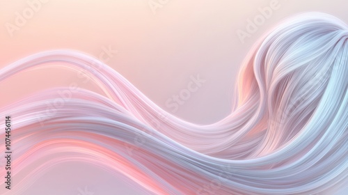 A long, flowing white hair with pinkish tones photo