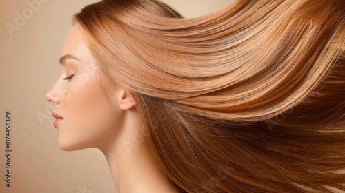 A woman with long brown hair is smiling