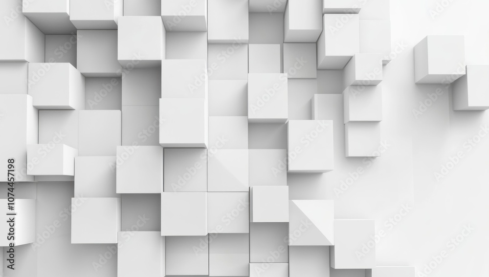 Abstract White Cubes Pattern Abstract White Cubes Pattern
