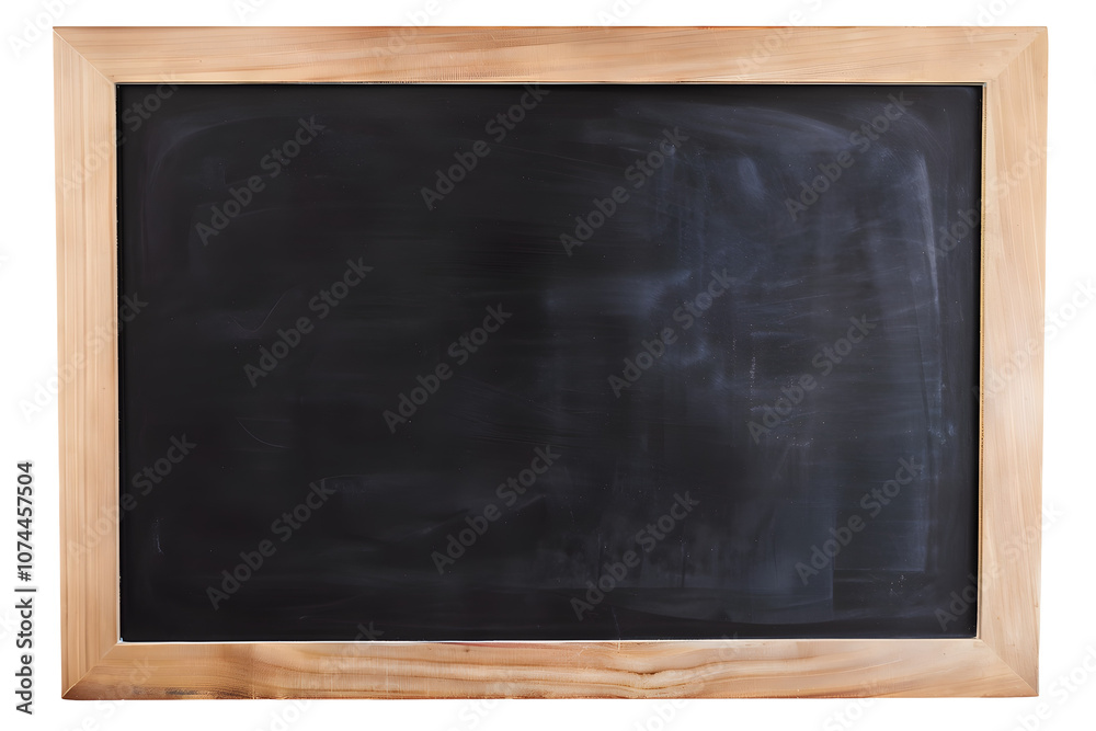 School blackboard with a wooden frame, isolated on a white transparent background for educational themes, classroom designs or learning concepts School blackboard with a wooden frame, isolated on a white transparent background for educational themes, classroom designs or learning concepts