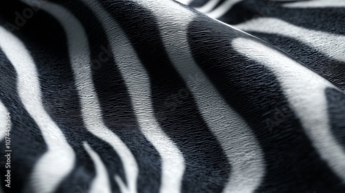 Zebra stripes that appear to ripple and flow like waves, giving the print texture, depth, and a unique sense of motion. Textured wavy zebra design, Flowing stripe pattern