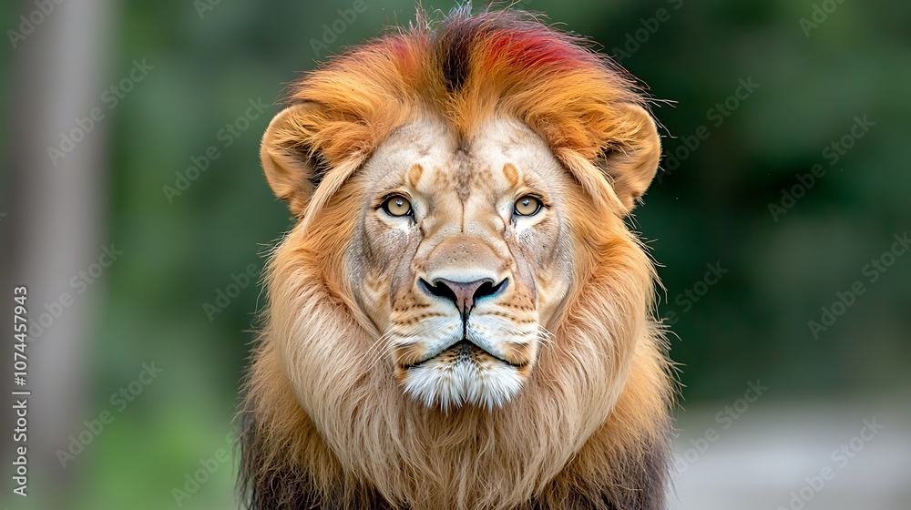 The tropical wildlife of colorful lions is truly a sight to behold, with their vibrant fur coats in shades of gold, orange, red, and even blue and green hues The tropical wildlife of colorful lions is truly a sight to behold, with their vibrant fur coats in shades of gold, orange, red, and even blue and green hues