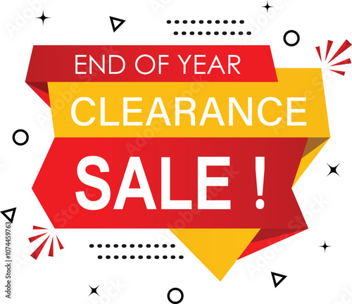 clearance sale banner. end of year stock clearance sale sticker, badge, poster for print, website, shop. transparent png and vector illustration.
