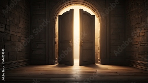 Light enters a dark chamber through an open door, signifying hope, opportunity, and conquering obstacles