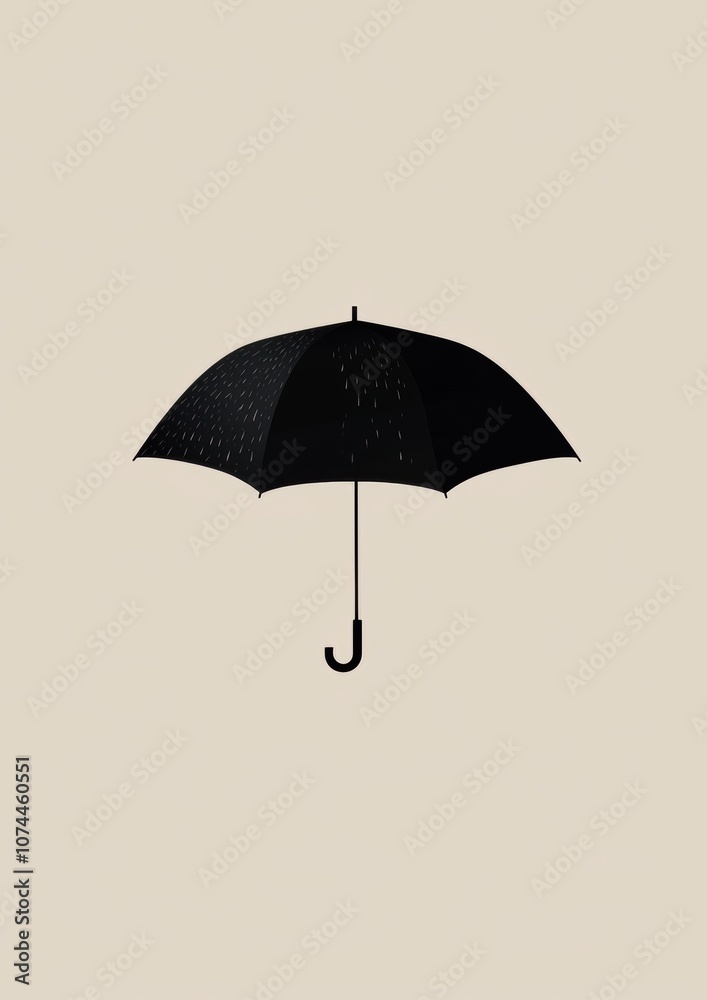 A black umbrella with a white background A black umbrella with a white background