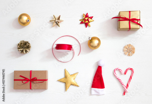 Weihnachten Flatlay mit Herz