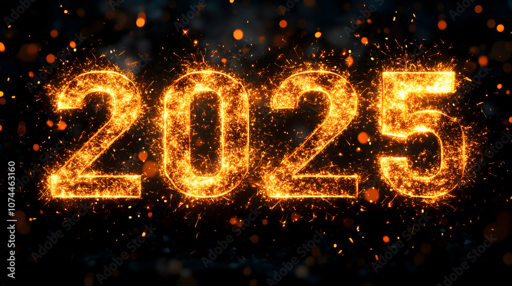 2025 New Year with Sparkling Gold and Festive Glow 2025 New Year with Sparkling Gold and Festive Glow