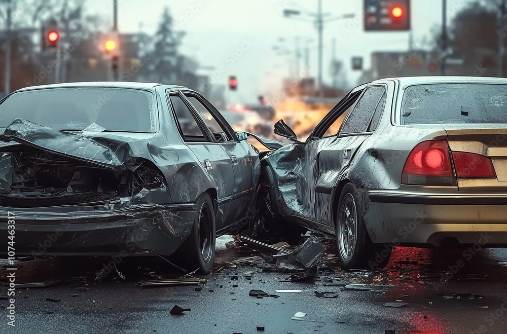 A car accident with two cars, one is gray and the other silver, they have visible dents on their doors and frontStudents .
A car accident with two cars, one is gray and the other silver, they have visible dents on their doors and frontStudents .